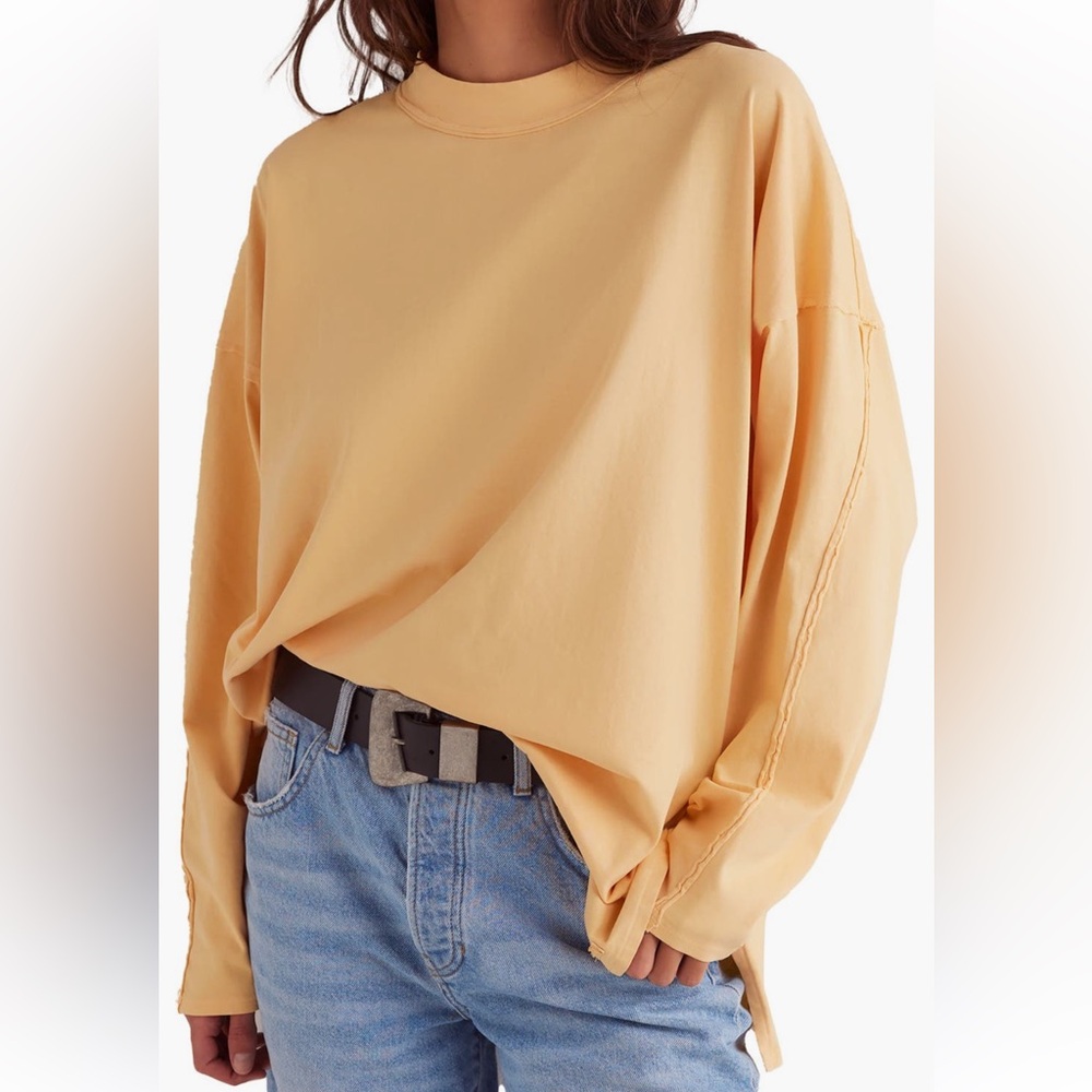 Free People Womens Heather Long Sleeve Tee